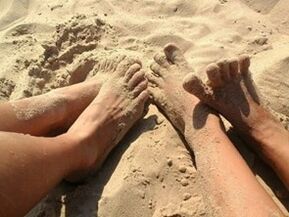 Infekcja stóp na plaży